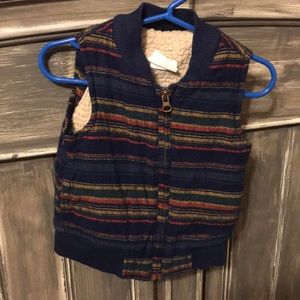 Striped sherpa lined vest